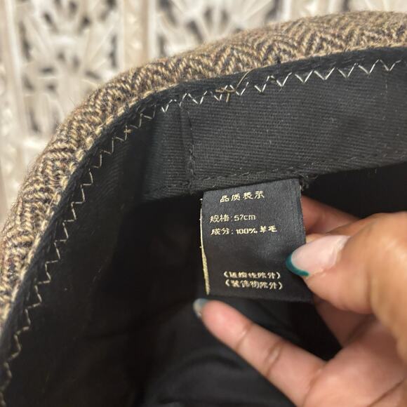 Unisex Brown & Tan Newsboy Hat Walking Gatsby Cap 100% Pure Wool Donegal Tweed - Picture 8 of 9